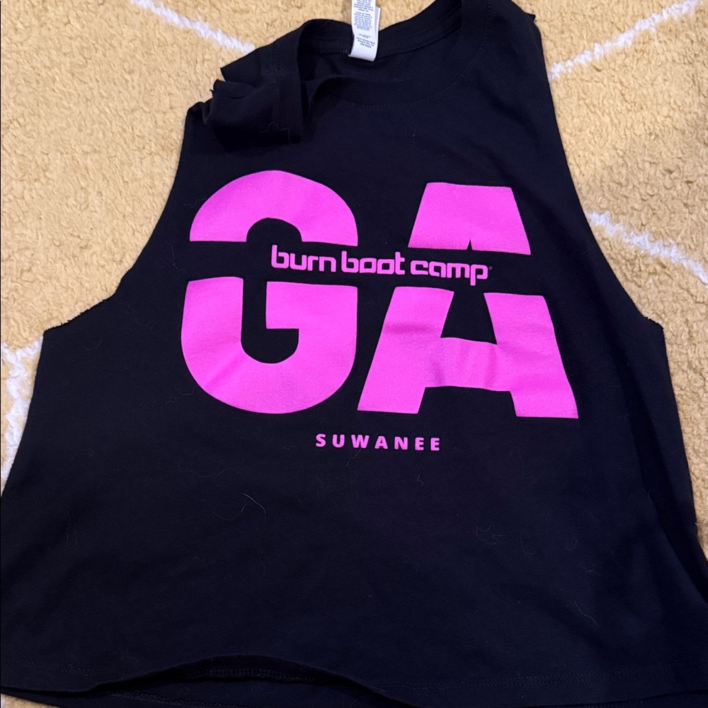 Burn Boot Camp Black and Pink Women's Crop Top